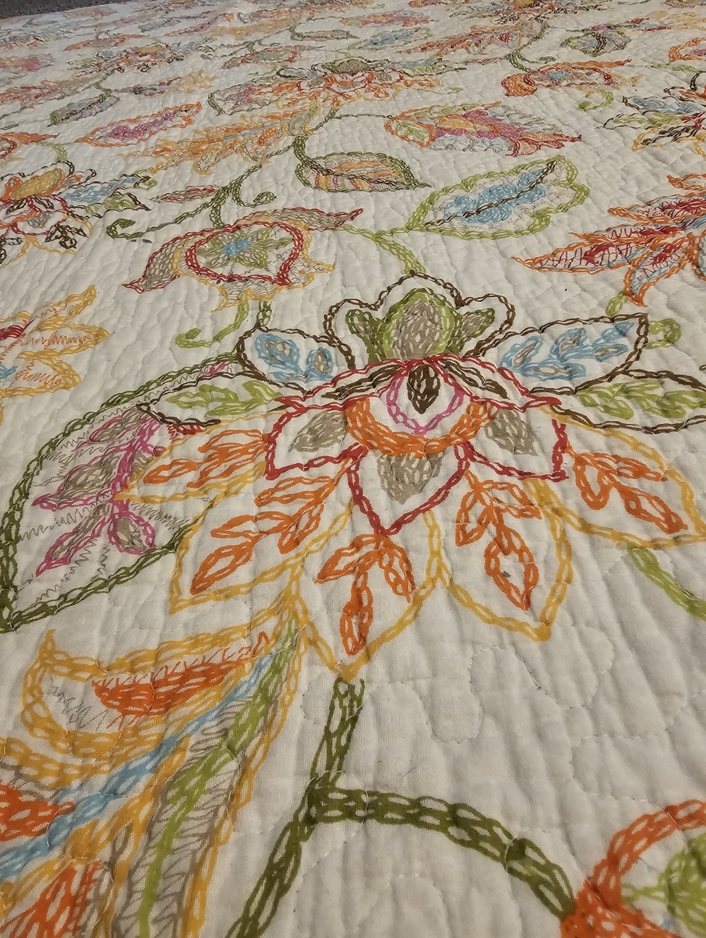 Floral Quilted Throw Blanket - Multicolor